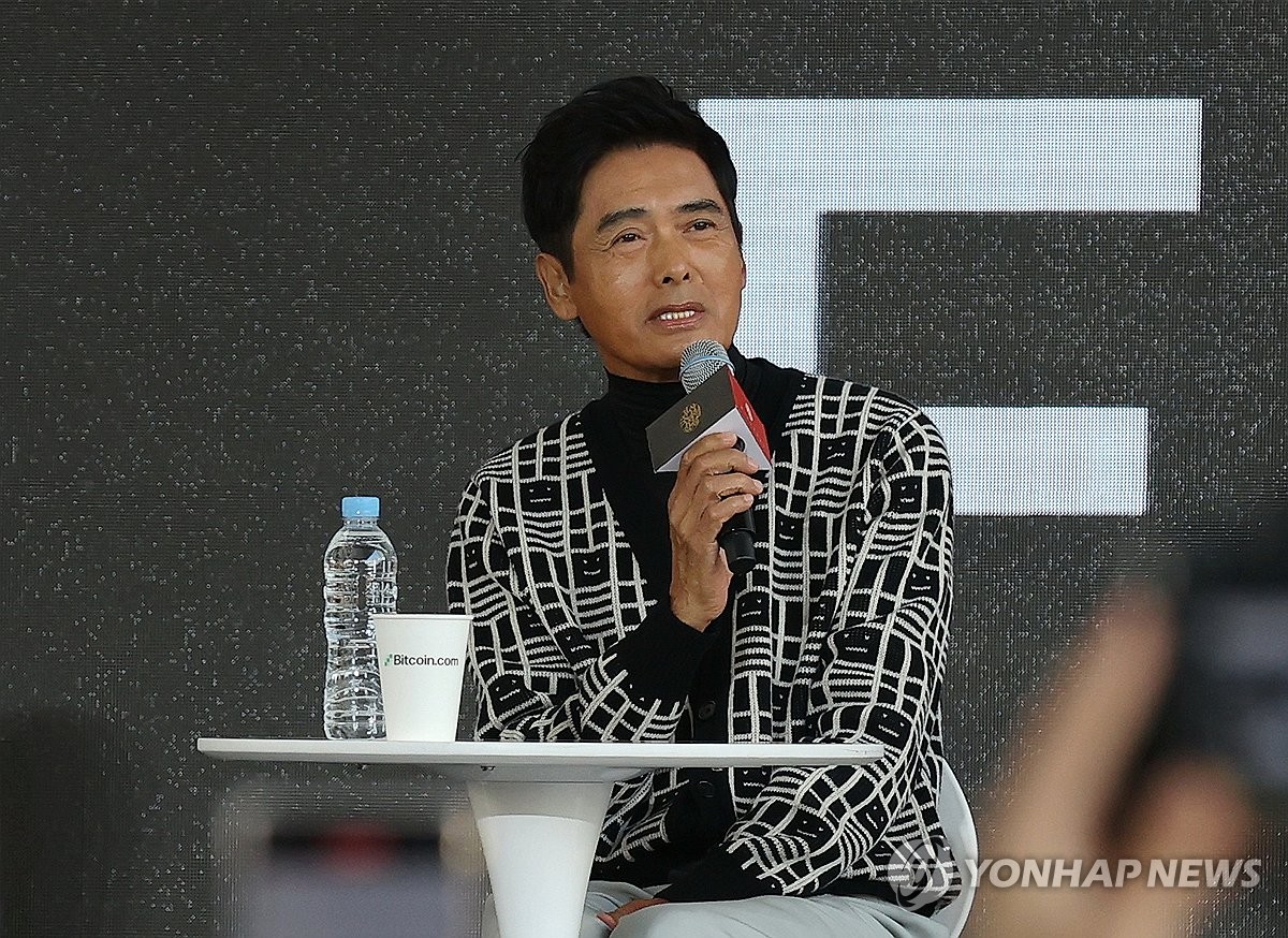 Hong Kong star Chow Yun-fat speaks during the Open Talk session held at the Busan Cinema Center, the main venue for the Busan International Film Festival, on Oct. 5, 2023. (Yonhap) 