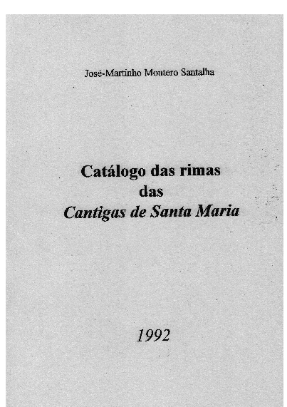 Catálogo das rimas das "Cantigas de Santa Maria" [1992]