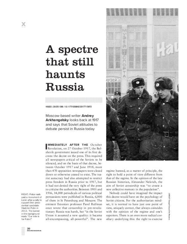 A spectre that still haunts Russia: The Soviet fear of alternative voices persists in Russia