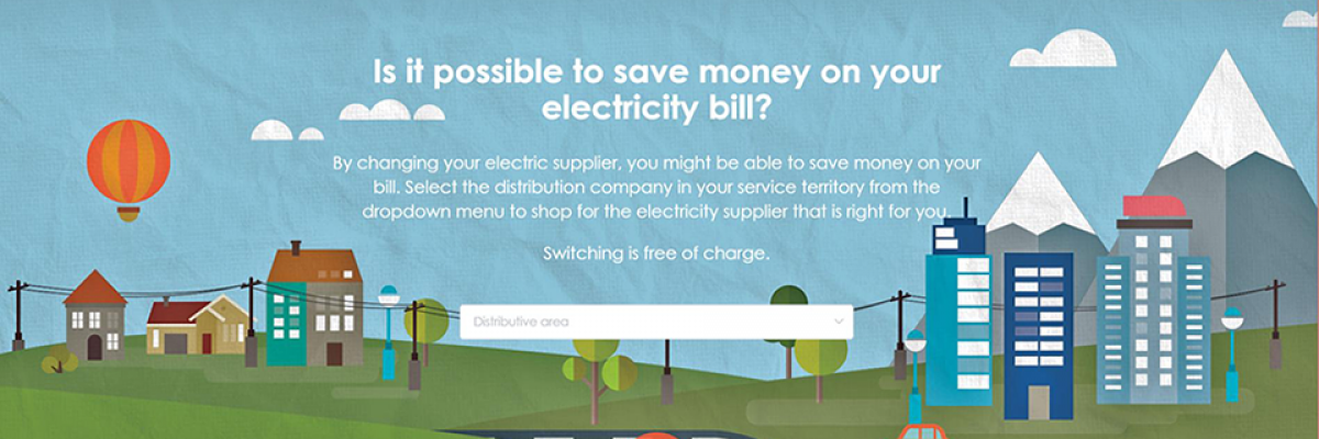 Screenshot of the landing page for uporedistruju.ba, a price comparison tool to help electricity users in Bosnia and Herzegovina choose their supplier and save money. 