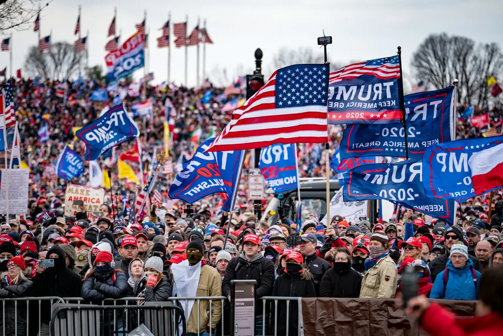 Mr. Trump’s supporters listened to him speak on Jan. 6 before the storming of the Capitol.