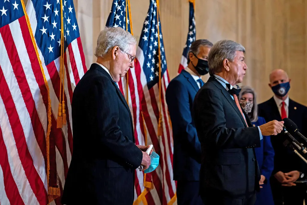 Senators Mitch McConnell and Roy Blunt delayed acknowledging the Biden victory as Mr. Trump railed against the results.