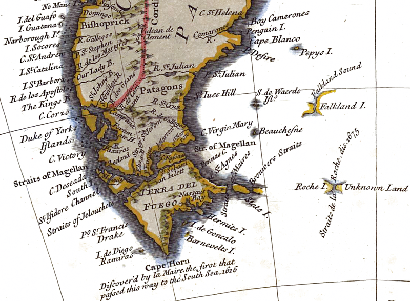 Richard William Seale's map featuring Roche Island