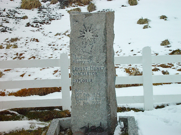 Ernest Shackleton grave in Grytviken