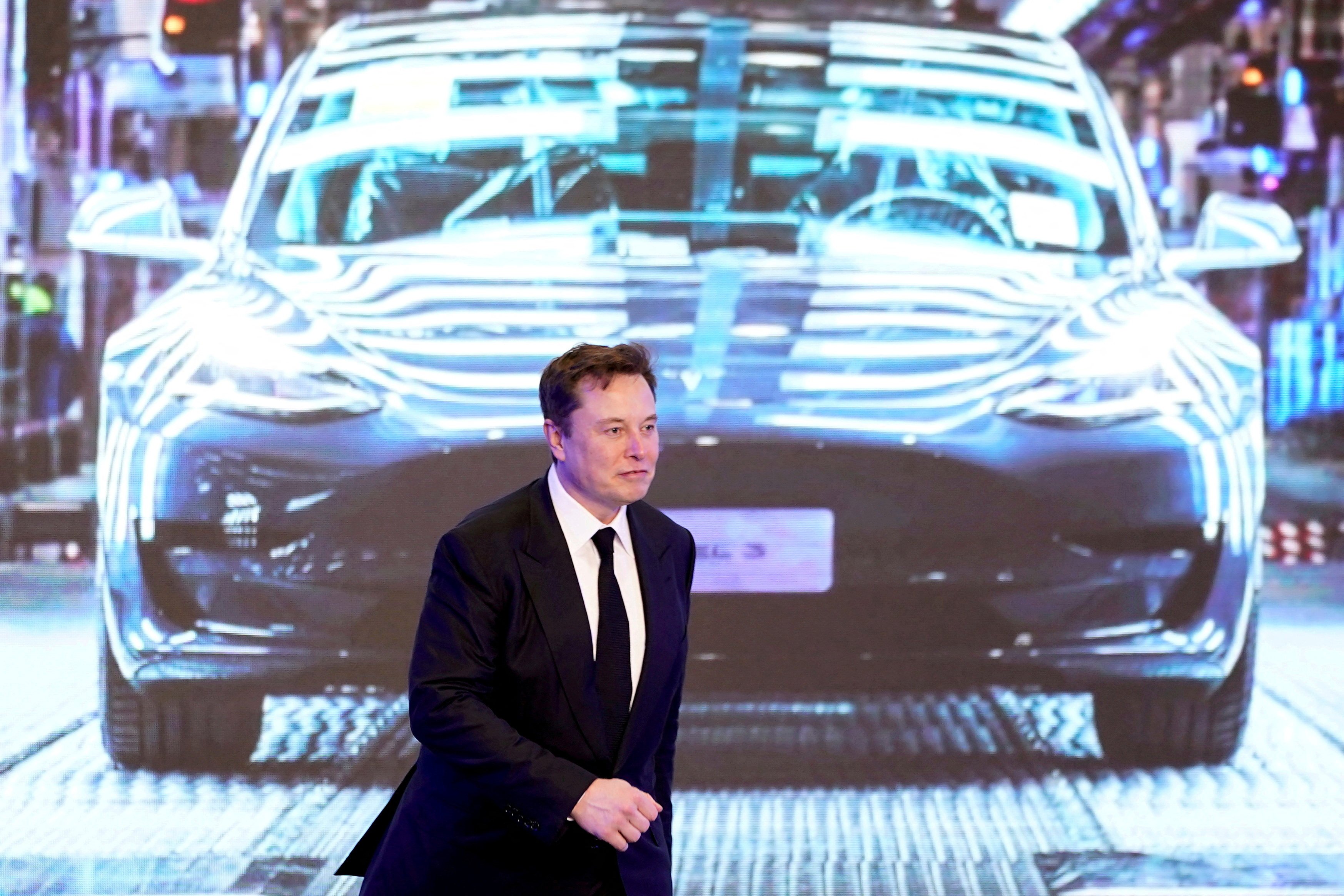 Elon Musk at the opening ceremony for Tesla’s China-made Model Y programme in Shanghai, January 7, 2020. Photo: Reuters