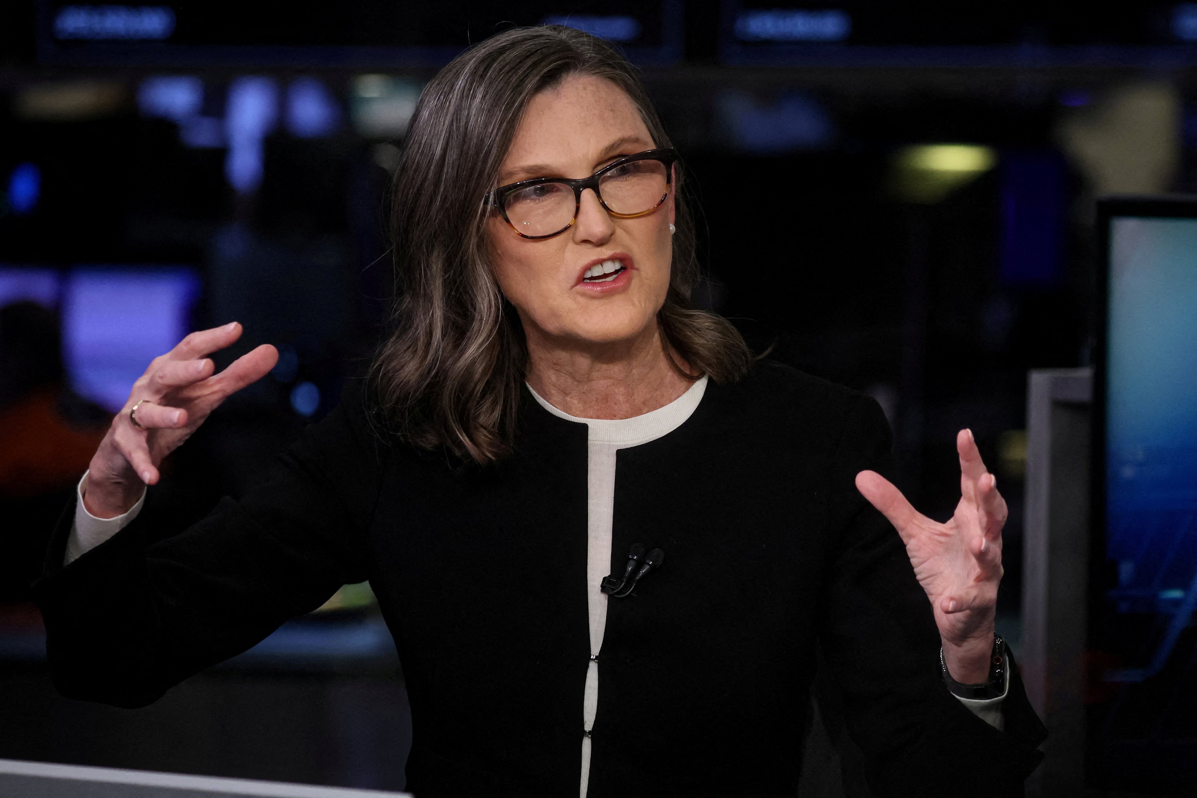 Ark Investment Management’s CEO Cathie Wood spoke during an interview on CNBC on the floor of the New York Stock Exchange (NYSE) in New York on February 27, 2023.  Photo: Reuters.