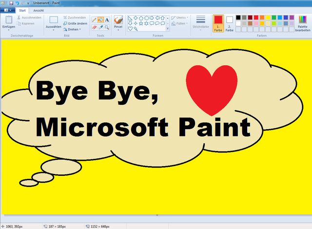 Abschiedsbild, erstellt mit Microsoft Paint