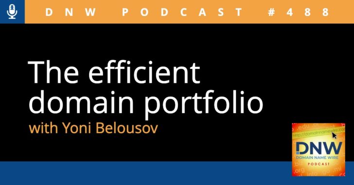 Podcast graphic The efficient domain portfolio with Yoni Belousov
