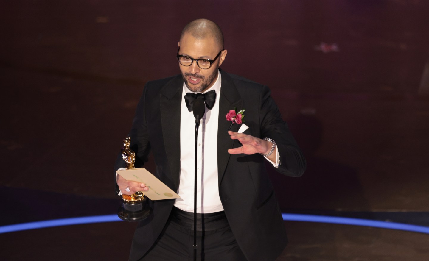Cord Jefferson, winner of Best Adapted Screenplay award for 'American Fiction,' made an impassioned plea at the Oscars for studios to make more movies because there are too many great storytellers out there who can’t get their projects made.