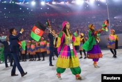 Afghanistan's national team duirng the opening ceremony at the 2016 Olympic Games in Rio de Janeiro.