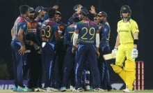 Sri Lankan cricket team celebrating
