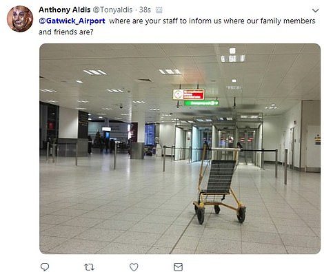 Relatives of those waiting for loved ones complained about the lack of staff providing information for those at Gatwick Airport