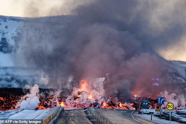 The researchers are warning authorities to prepare for more eruptions like the ones that destroyed homes in Grindavik and caused the evacuation of the Blue Lagoon earlier this year (pictured)