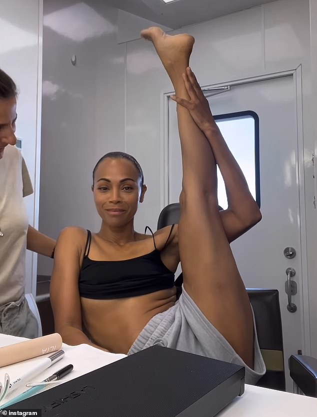 Zoe Saldana kept her 11.1 million Instagram followers entertained on Wednesday as she shared a behind-the-scenes clip from the set of her spy thriller series Lioness