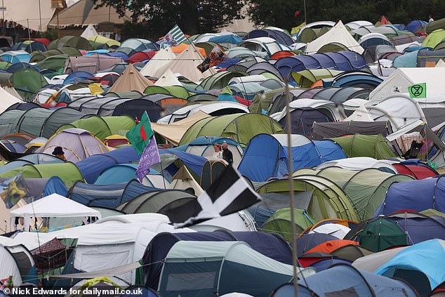 Thousands of tents have been set up across the site, with 200,000 people expected to attend this year's festival