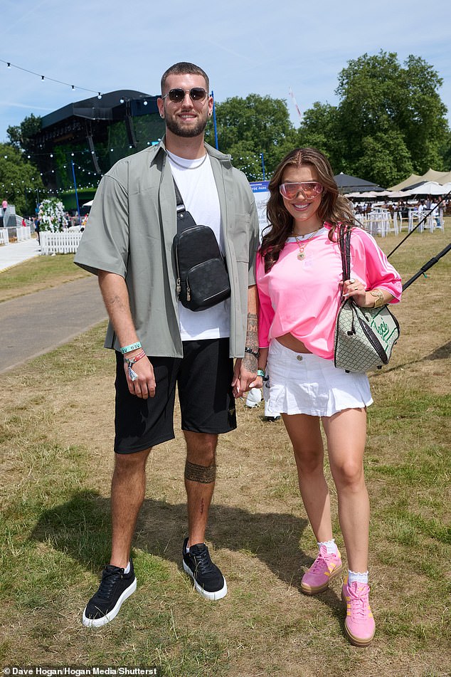 Love Island's Molly Marsh, 22, and Zach Noble, 26, seemingly confirmed they were officially back together held hands American Express presents BST in London's Hyde Park on Saturday