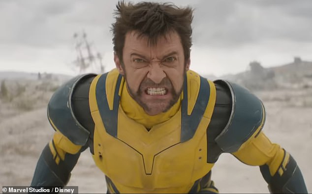 Jackman growls: 'Shut the f**k up,' before launching himself at Sabretooth