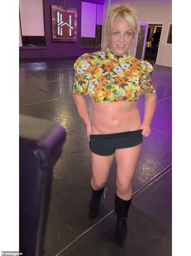 Britney Spears, 42, showed off her fit physique in a stylish outfit as she flaunted her dance skills in a new Instagram video uploaded on Saturday