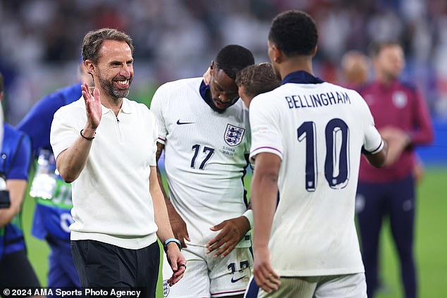 Bellingham hit out at 'negative energy' being spread by critics of Gareth Southgate's (left) squad