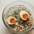 Halved boiled eggs and a light dressing: Alissa Timoshkina’s russian salad.