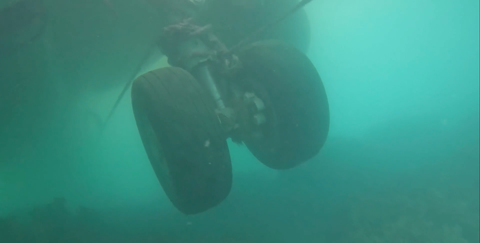 Submerged P-8A aircraft