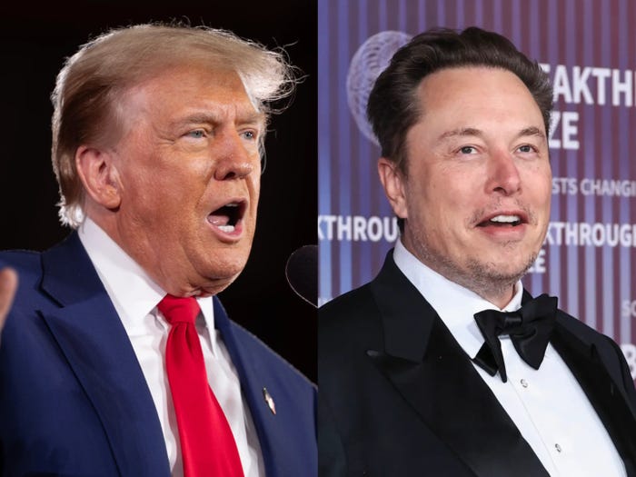 Donald Trump (left) and Elon Musk (right)