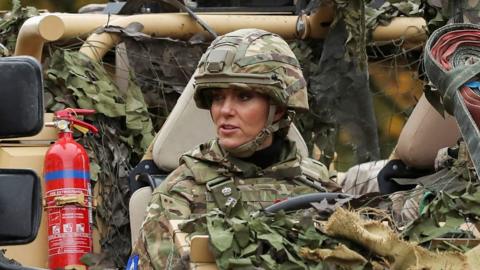 Princess of Wales in army camouflage