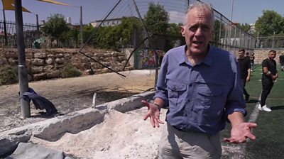 The BBC's Paul Adams visits the site where 12 people, mostly children, were killed in the Israeli-occupied Golan Heights.