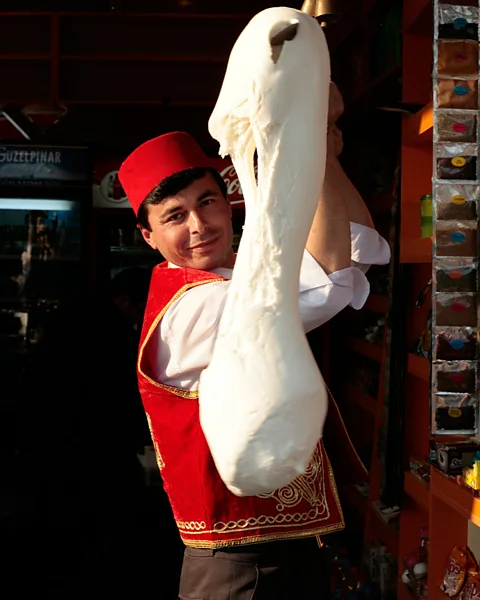 Alamy Many vendors across Turkey like to show off dondurma's stretchiness (Credit: Alamy)