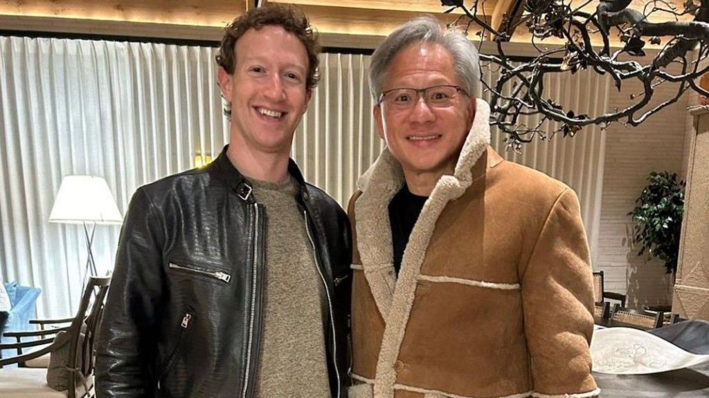 Meta CEO Mark Zuckerberg and Nvidia CEO Jensen Huang.