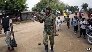 M23 rebel in North Kivu town of Rubare near Rutshuru. 5 Aug 2012
