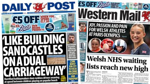 Daily Post and Western Mail front pages