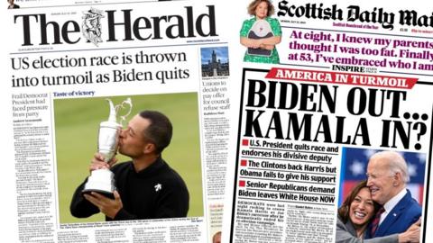 Newspaper front pages from July 22