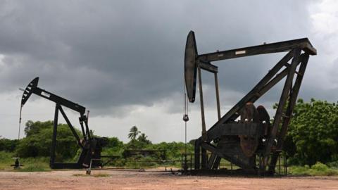 Oil pumps in Maracaibo, Venezuela, on 12 July 2024