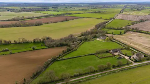 Drone view of some of the farmland that could have solar panels