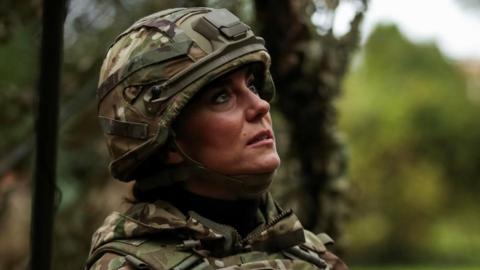The Princess of Wales in a combat uniform