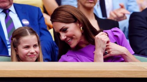 Kate with daughter Charlotte at Wimbledon