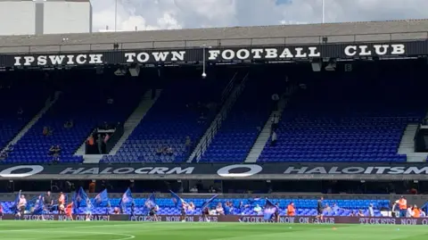 The extended away section at Portman Road