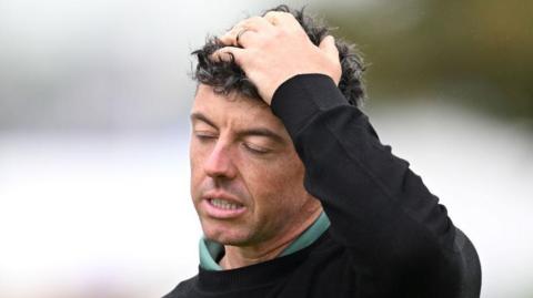Rory McIlroy looking exasperated
