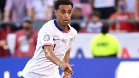 Tyler Adams in Copa America action for the United States