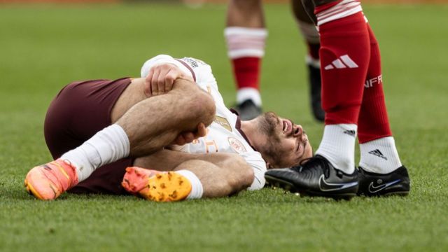 Injured Premier League footballer
