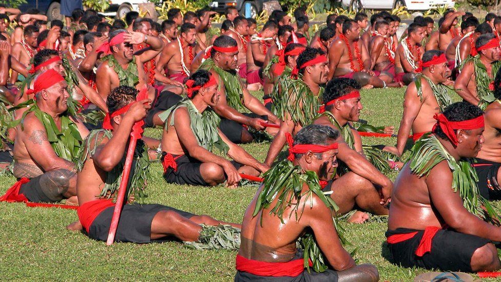 Samoan chiefs attend a ceremony