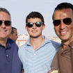 From left, Signature Travel Network CEO Alex Sharpe, Daniel Leibman and Frosch CEO Bryan Leibman in Israel.