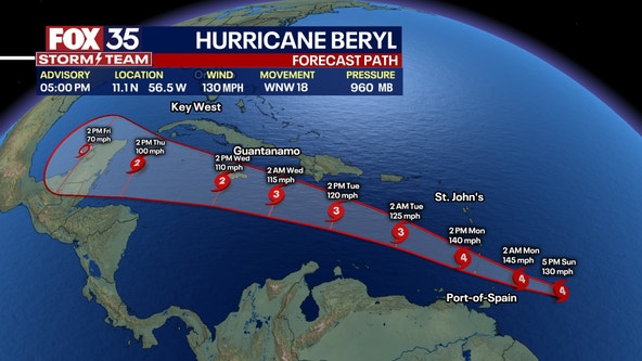 Hurricane Beryl strengthens into dangerous major Category 4 storm: NHC