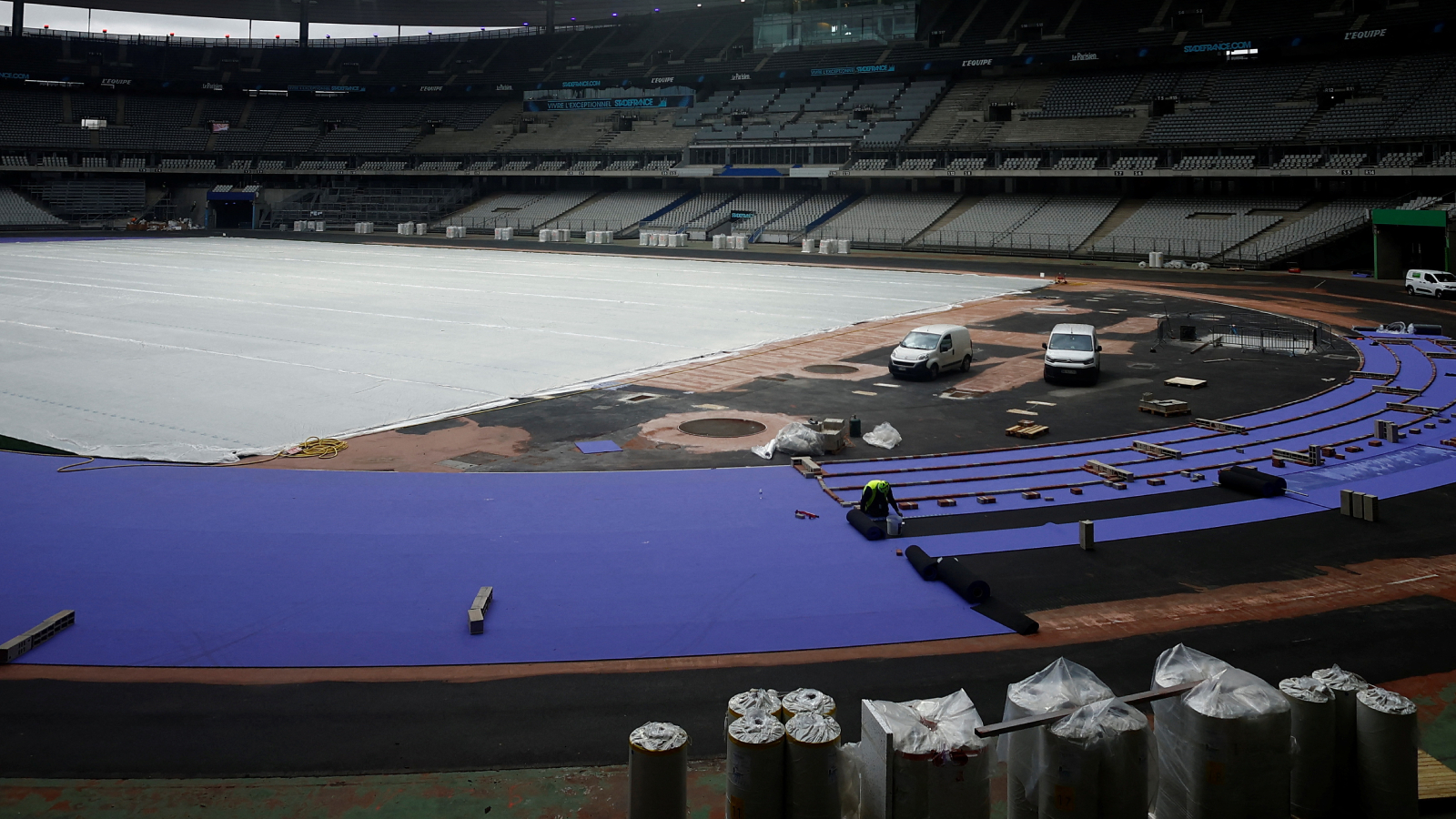 The Paris Olympics track will be of lavender colour instead of the usual red-orange. REUTERS