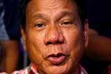 A close-up image of Rodrigo Duterte speaking.