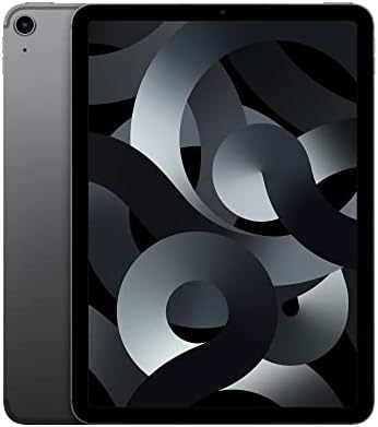 Apple iPad Air (5th generation): with M1 chip, 27.69 cm (10.9″) Liquid Retina display, 64GB, Wi-Fi 6 + 5G cellular, 12MP front/12MP back camera, Touch ID, all-day battery life – Space Gray
