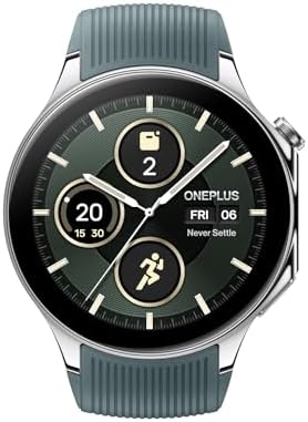 OnePlus Watch 2 Radiant Steel, 32GB, 100-Hour Battery, Health & Fitness Tracking, Sapphire Crystal Design, Dual-Engine, Wear OS by Google