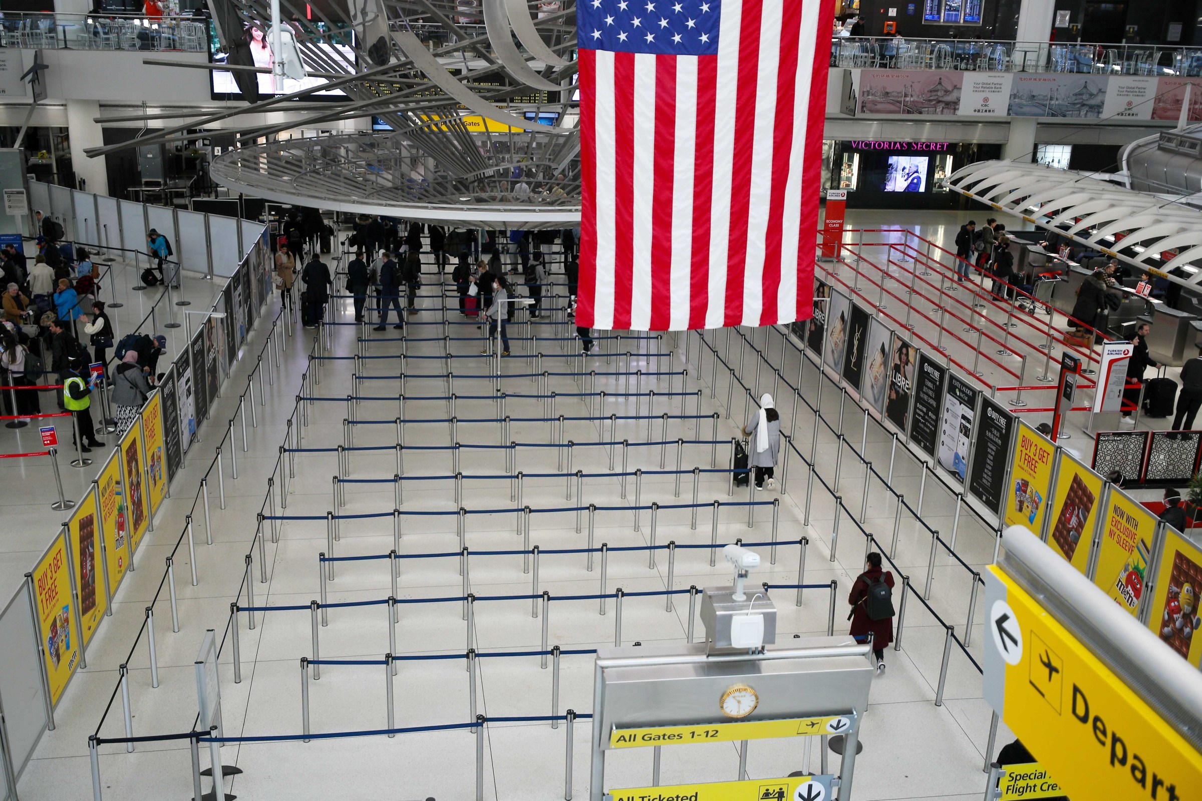 JFK airport in New York City on March 13, two days after President Trump expanded his travel ban to European countries.