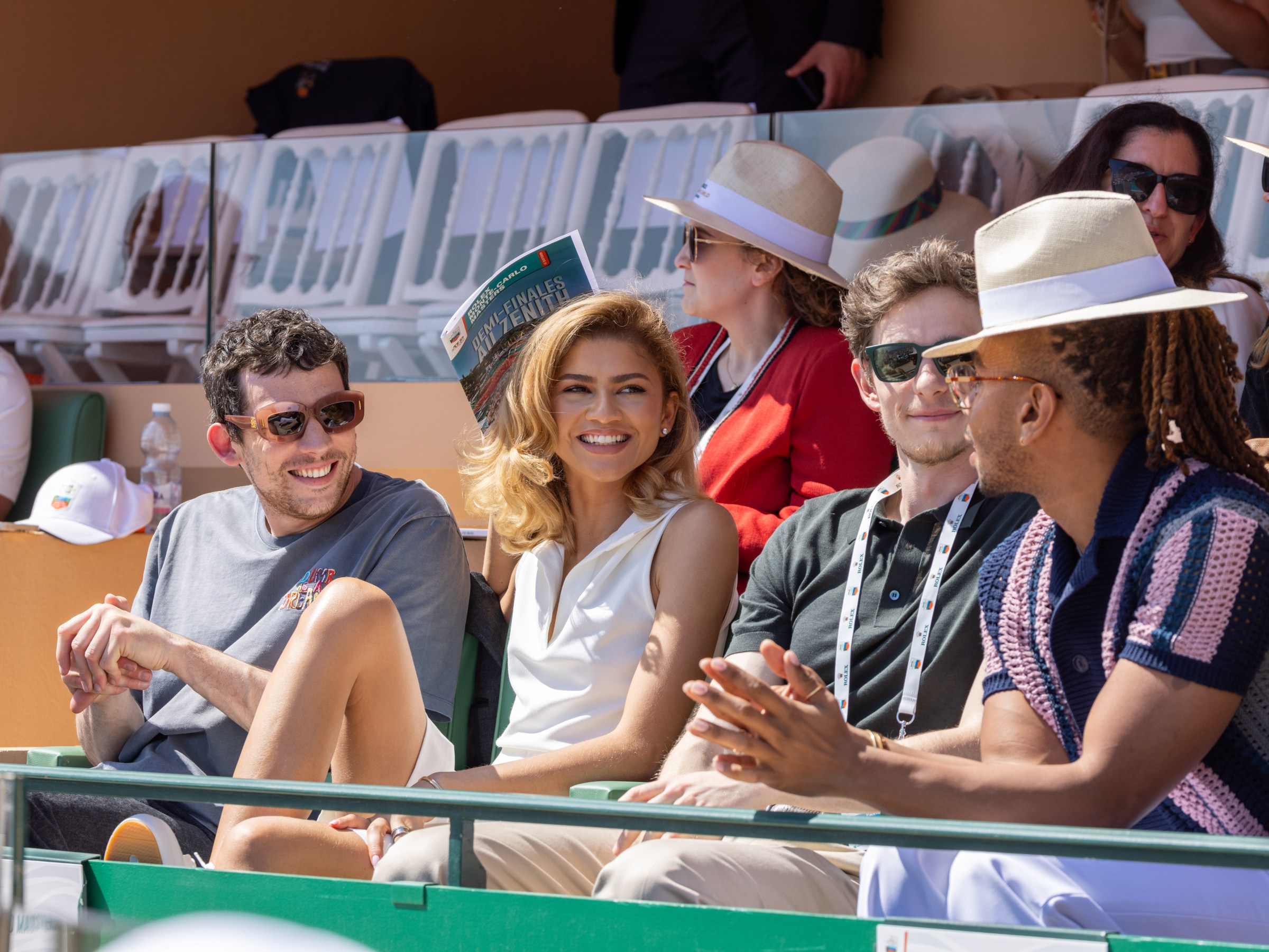 Zendaya and her Challengers co-stars attend the Monte Carlo Masters tennis tournament.
